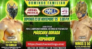 CMLL Domingo Familiar Live 11/23/2025 : High-Flyers Mascara Dorada vs. Komander