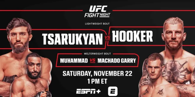 UFC Fight Night 11/22/25 : Tsarukyan vs. Hooker Live Stream & Full Card Preview